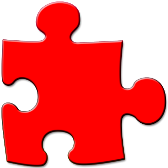 Rotes Puzzleteil